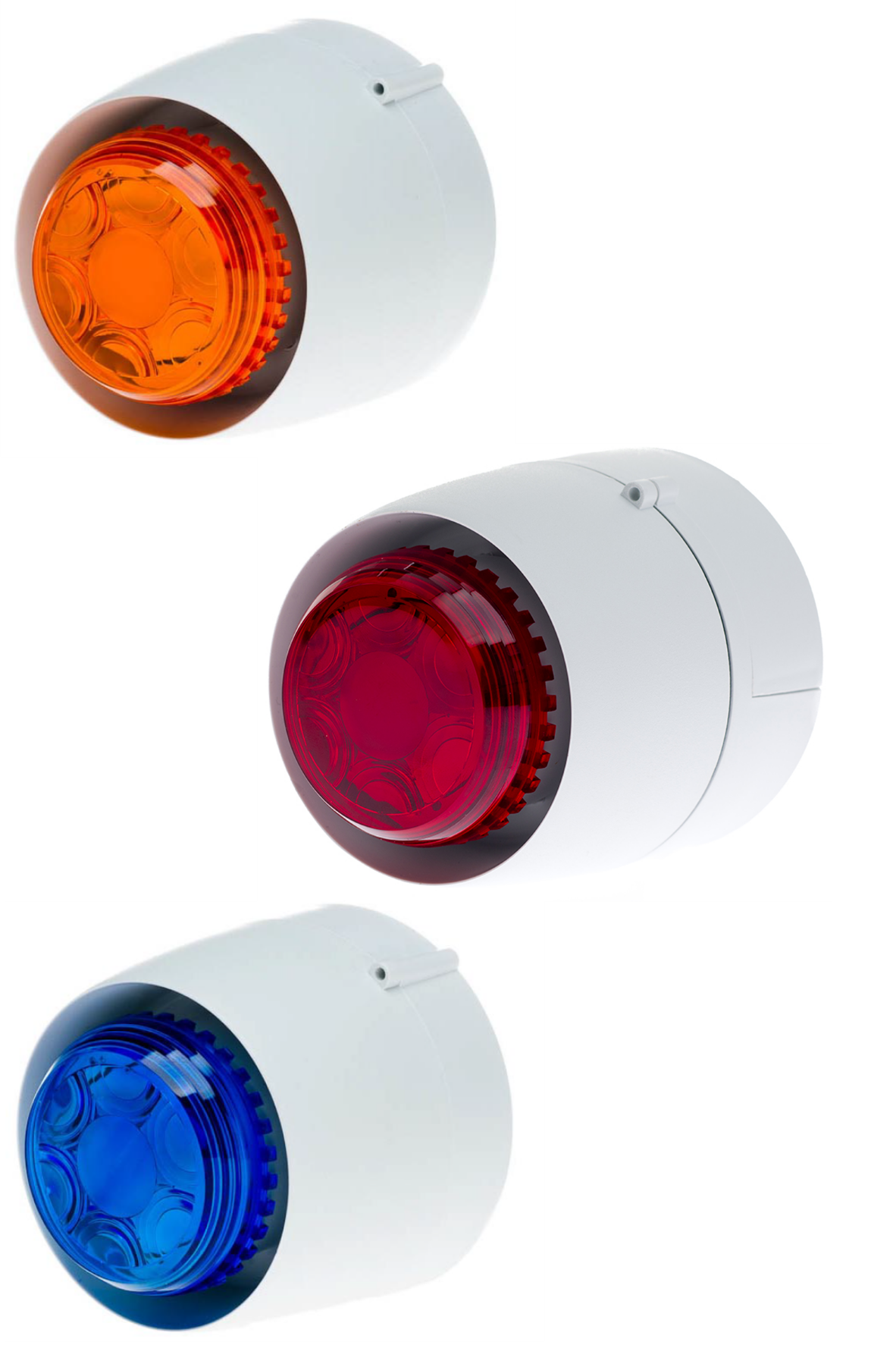 Red, Amber & Blue Coloured Visual Alarm Devices